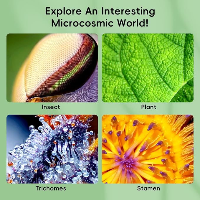 Microscope for Kids, 3'' Digital Handheld Kids Microscope with Adjustable Light, 1000X 1080P Pocket Portable Mini Micro Scope, Stem Toys for Ages 5-7 8-12 Teen Boys and Girls Educational Gifts, Orange