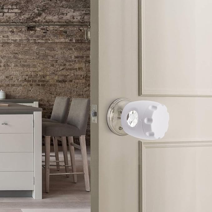 2 Pack Door Knob Safety Cover for Kids, Door Knob Cover, Screw Thread Design, Doors Knobs Child Proof Locks, Reusable and Reliable, for Toddler Baby Safety Doors Handle Covers (White)