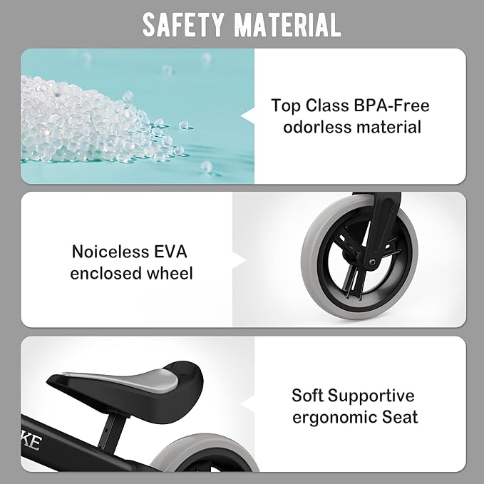 Toddler Balance Bike Toys for 1 to 4 Year Old Girls Boys Adjustable Seat and Handlebar No-Pedal Training Bike Best Gifts for Kids