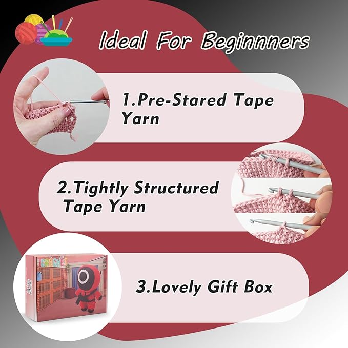 Crochet Kit for Beginners,Crochet Kit Amigurumi Crocheting Animals Kits with Step-by-Step Video Tutorials, Knitting Starter Pack for Adults and Kids