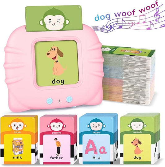 Toddler Girl Toys Talking Flash Cards, 296 Sight Words Speech Therapy Autism Learning, Montessori Educational Toys 1 2 3 4 5 Years, Gifts for Girls with Clear Sound & Thick Cards