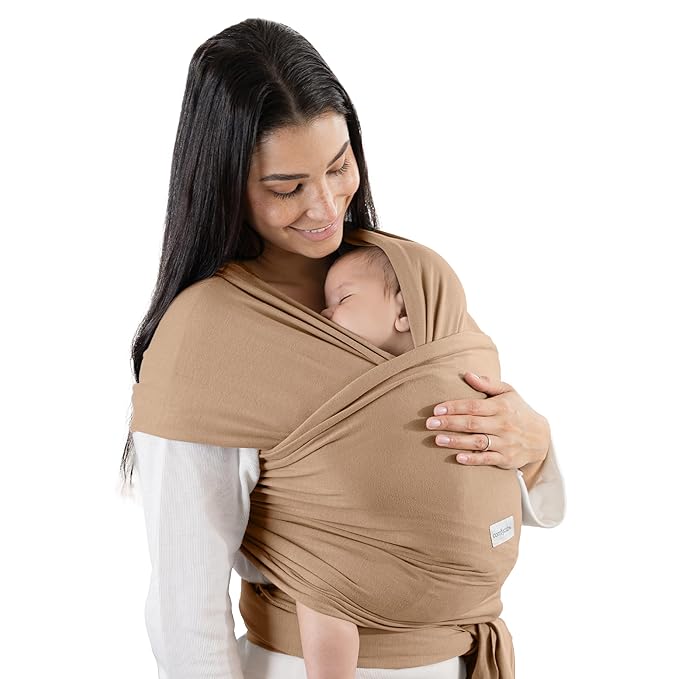 Comfy Cubs Baby Wrap Carrier - Soft & Secure Fit Cotton Blend Baby Carrier Newborn to Toddler - Hands-Free & Lightweight Infant Wrap - Adjustable, One Size Fits All Toddler Sling - Cedar