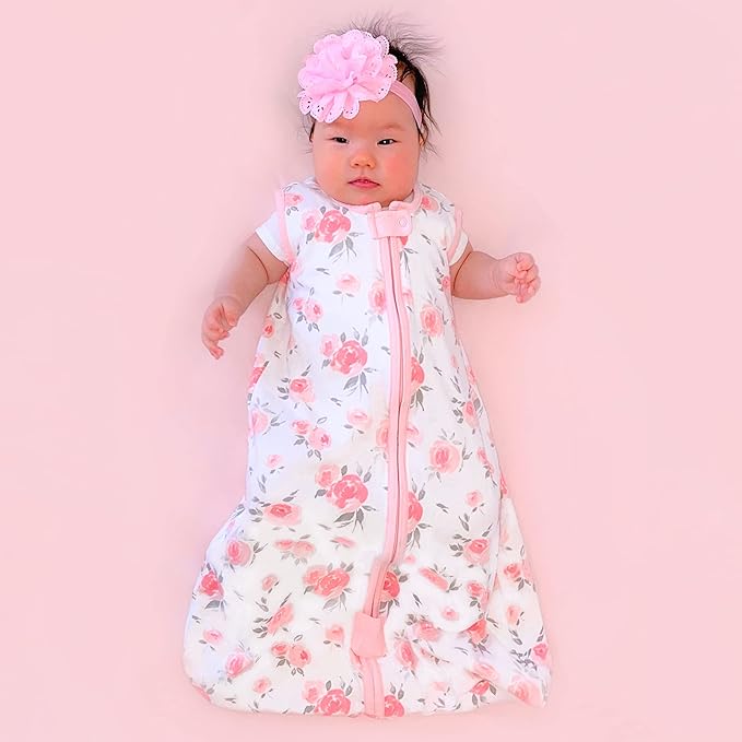 Mama Cheetah Baby Sleep Sack 0.5 TOG, Organic Cotton Baby Wearable Blanket with Two-Way Zipper, Swaddle Transition Baby Sleeping Bag for Newborn Infant Toddler Boy Girl, 0-3 Months