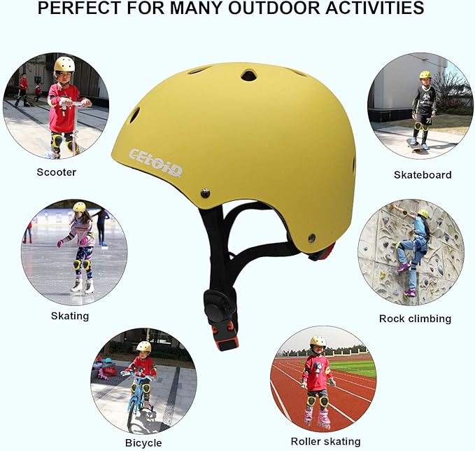 Kids Bike Helmet,Toddler Skateboard Helmets for Ages 2-3-5-8-14 Years Boys Girls，Adjustable Multi-Sport Bicycle Skateboarding Football Roller Skating Scooter Rollerblade Balance Bike Helmet