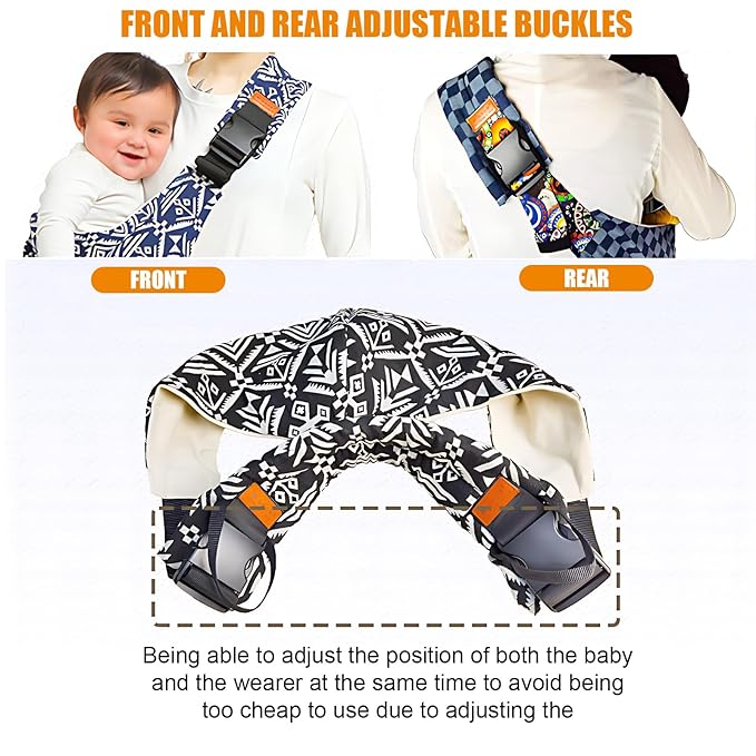 Baby Sling Carrier Newborn to Toddler Adjustable One-Shoulder Design with Hip Seat Support, Labor-Saving Baby Wraps Carrier 10-30 lbs(Leaf)