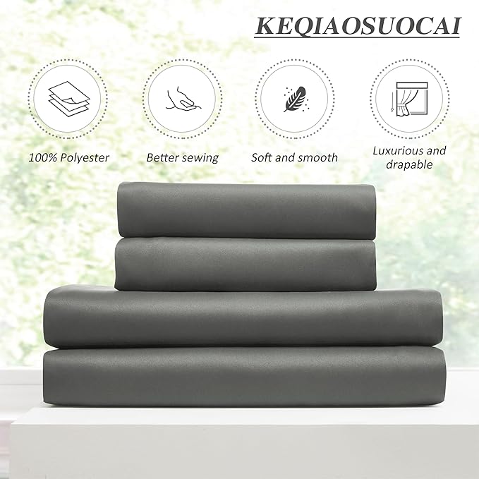Pinch Pleated Blackout Curtains 96 Inches Long Modern Lush Decor Window Covering Soundproof Drape Panel for Bedroom Light Blocking Room Darkening Drape/Drapery for Nursery Room, Grey
