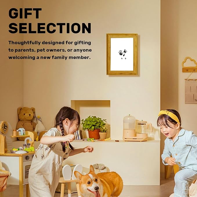 Inkless Baby Hand and Footprint Kit with Mess-Free Ink Pad – Baby Safe Ink Pad for Hand, Foot & Paw Prints – Newborn Footprint & Paw Print Kit for Dogs and Cats – 16 Cards(Jet Black, Jumbo)