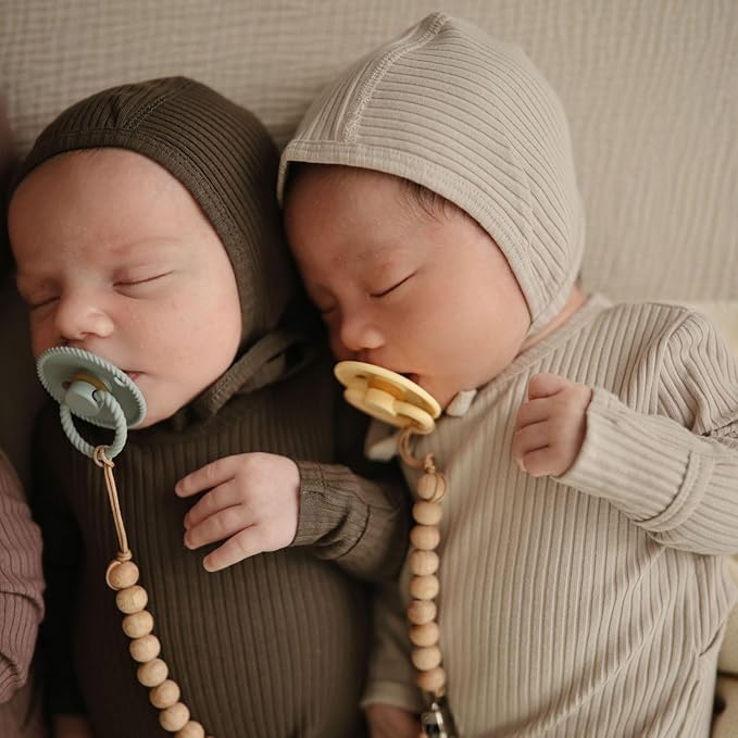 FRIGG Natural Rubber Baby Pacifier 4-Pack Skyline Serenity | Made in Denmark | BPA-Free (6-18 Months)