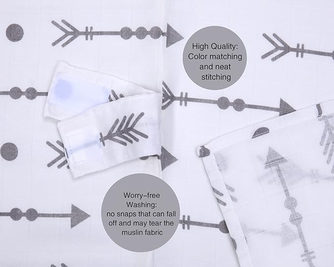 Rquite Car Seat Covers for Babies, 100% Muslin Carseat Cover Boys Girls, Lightweight Infant Car Seat Canopy, Soft Breathable Baby Carrier Cover, Summer Stroller Cover (Grey Arrow)