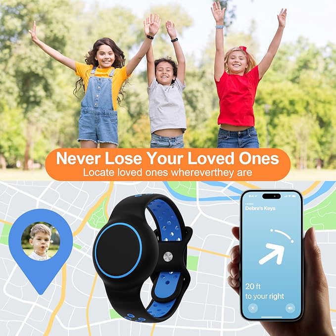 Waterproof Bracelet Compatible with AirTag for Kids (2 Pack), Protective Case GPS Tracker Holder for Child with Full Coverage Hidden Design, Soft Silicone Anti-Lost Wristband Cover for Toddler BBBY