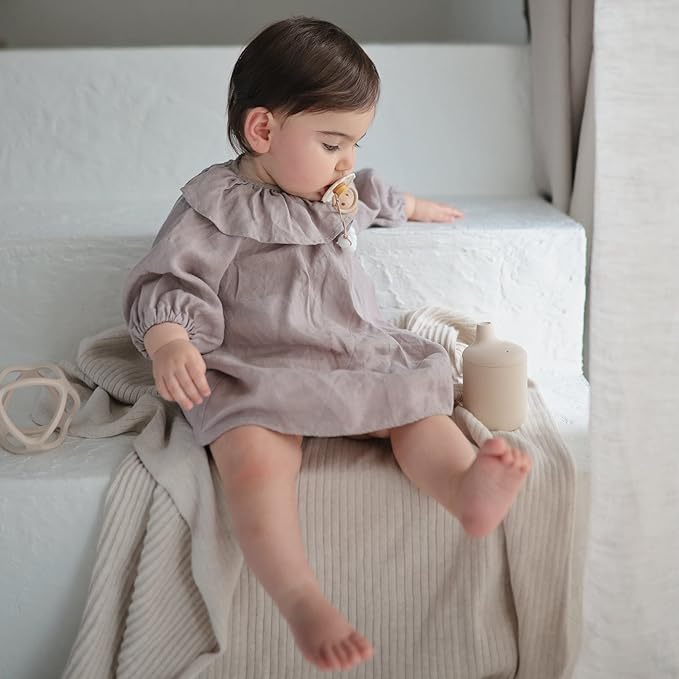 mushie 100% Silicone Baby Sippy Cup | 6 Months+ (Soft Lilac)