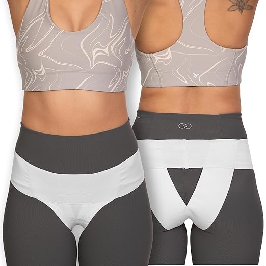 Women's Pelvic Orthotic Support Belt - Uterus & Bladder Support Girdle | Postpartum Recovery & Pain Relief | Low Waist White (X-Small)