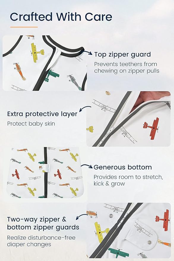 TotAha Toddler Sleep Sack 2T-4T, Soft Wearable Blanket Baby Sleep Bag, Light 0.5 TOG or Medium-weight 1.0 TOG Sleeping Sacks