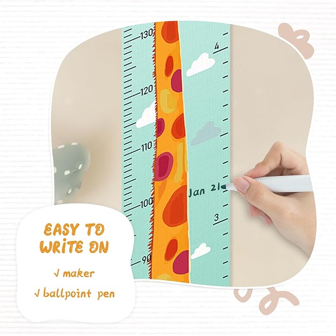 Customize Name Kids Height Chart for Wall, Giraffe Growth Chart for Wall, Kids Growth & Measuring Chart in Inches, Fun & Stylish Height Tracker for Children, Nursery Decor Essentials