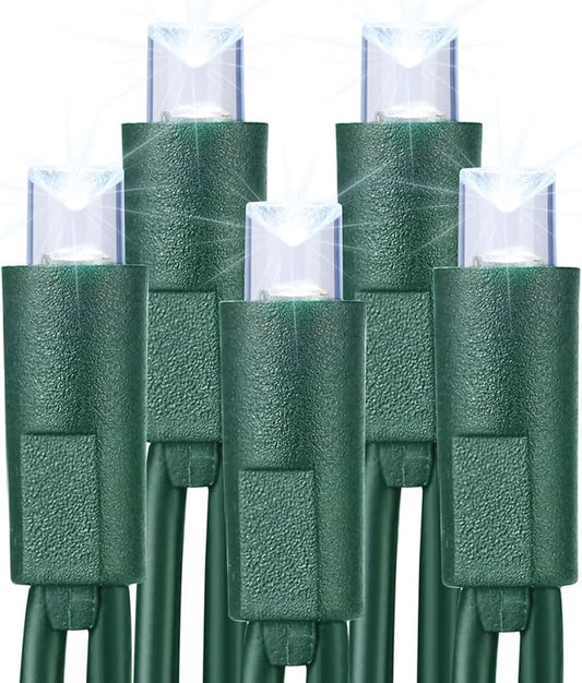 Brizled Cool White Christmas Lights, 33ft 100 LED Christmas Tree Lights, 5mm Wide Angle Xmas Light, Connectable 120V UL Certified Xmas Light String for Tree Party Wedding Home Indoor Outdoor Decor