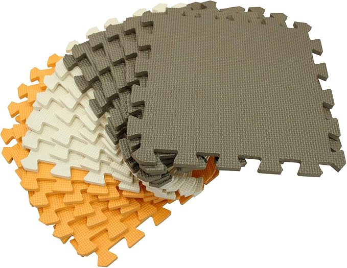 MQIAOHAM® 18 Pieces Puzzle Play Mats, Soft Baby Play Mat, Kids Interlocking Foam Floor Tiles, Toddlers Carpet Playmats G301018-102106110
