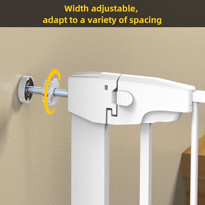 Easy Step Walk-Thru Baby Gate – Adjustable Safety Gate for Babies & Pets, Pressure Mount Kit, Includes Wall Cups – 29.7 to 32W x 30.5H inches, CPC Certified