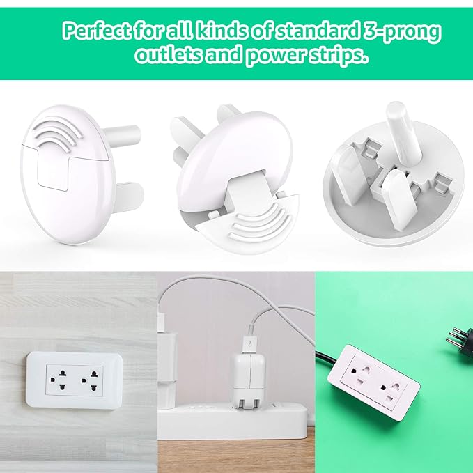 Outlet Covers (42 Pack) with Hidden Pull Handle Baby Proofing Plug Covers 3-Prong Child Safety Socket Cover Electrical Outlet Protectors Baby Proof Plug Protectors