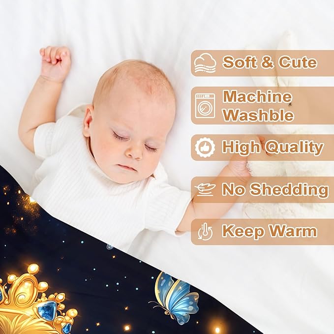 Ship Next Day, Personalized Baby Blanket – Printed in USA, Custom Baby Blanket for Boys & Girls, Baby Blanket with Name, Baby Shower, Easter, Christmas, Birthday Newborn & Toddler Gifts (Style 21)