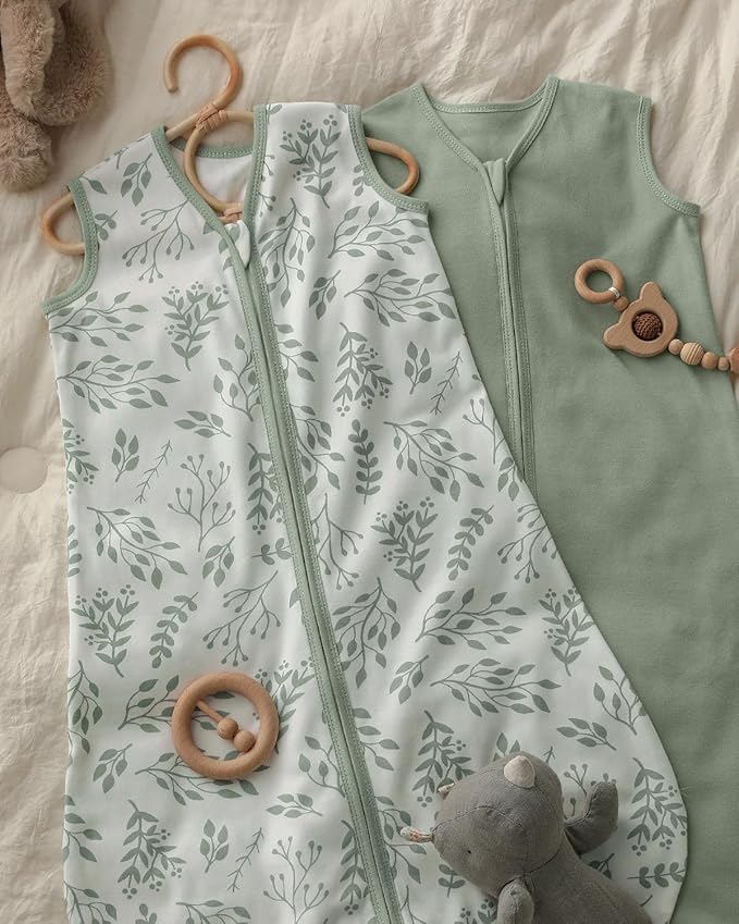 Yoofoss Baby Sleep Sack 12-18 Months Baby Wearable Blanket 100% Organic Cotton 2-Way Zipper TOG 0.5 Toddler Sleeping Sack 3 Pack, Comfy Soft Lightweight