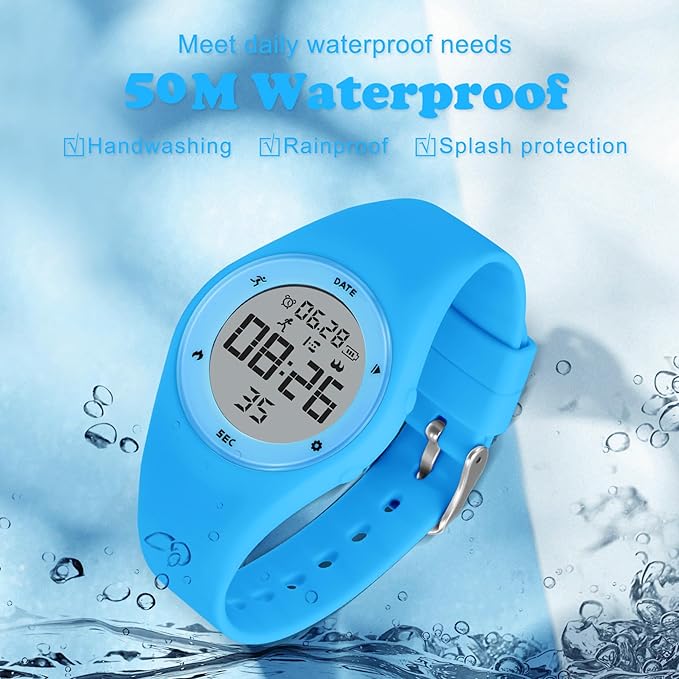 Kids Watches for Girls Boys Digital Sport Watch with Step Counter Pedometer Vibration Alarm Clock, No App Waterproof Fitness Tracker Kids Watch Boys Girls Teens Students Ages 5-16