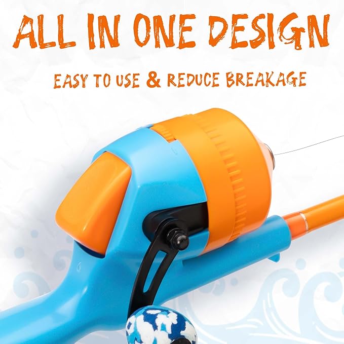 Kids Fishing Pole, Telescopic Fishing Rod, Toddler Collapsible Fishing Rod and Reel Combo with Tackle Box, Fishing Line, Bobber, and Soft Lures for Boy, Girl, Youth, Beginner, Over 4 Years Old