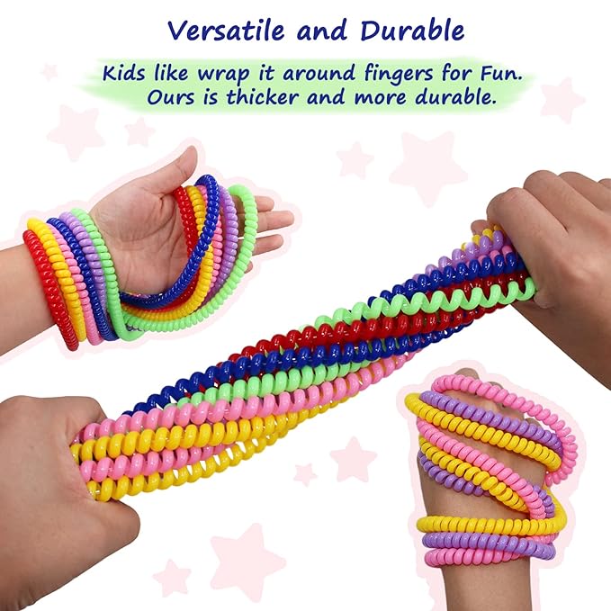 Sensory Chew Necklace for Boys and Girls, 6 Pack Stretch Chewing Necklaces for Kids with Autism ADHD SPD, Oral Motor Aids Baby Chew Toys Reduce Fidgeting for Kids Chewer (6)