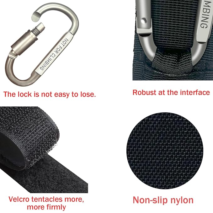 Baby Stroller Hook, Carry 30 lbs per Stroller Carabiner Clip, Adjustable Baby Stroller & Car Seat Hook for Hanging Diaper Bag, Wheelchair,Golf cart, Shopping and Pet Cart(2 Pcs Blue)