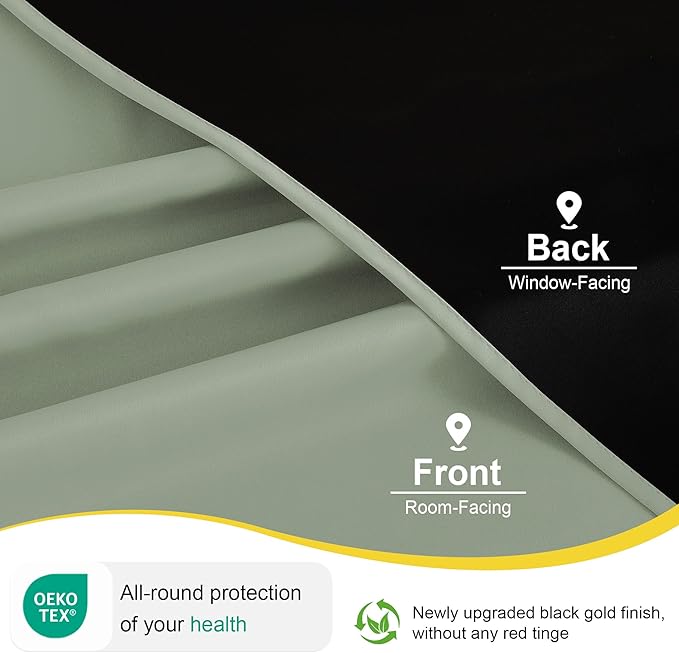 NICETOWN Bedroom Curtains 84 Inches Length, 100% Blackout Drapes Thermal Insulated with Grommet for Living Room Office Privacy Darkening Curtain, 2 Panels, 42 x 84 Inch, Sage Green