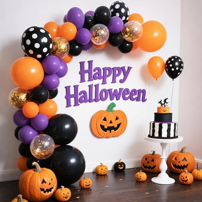 RUBFAC 129pcs Purple Balloons Different Sizes 18 12 10 5 Inch, Lavender Lilac Latex Balloon Garland Arch Kit for Halloween Masquerade Party Decorations Birthday Anniversary Baby Shower Party Supplies