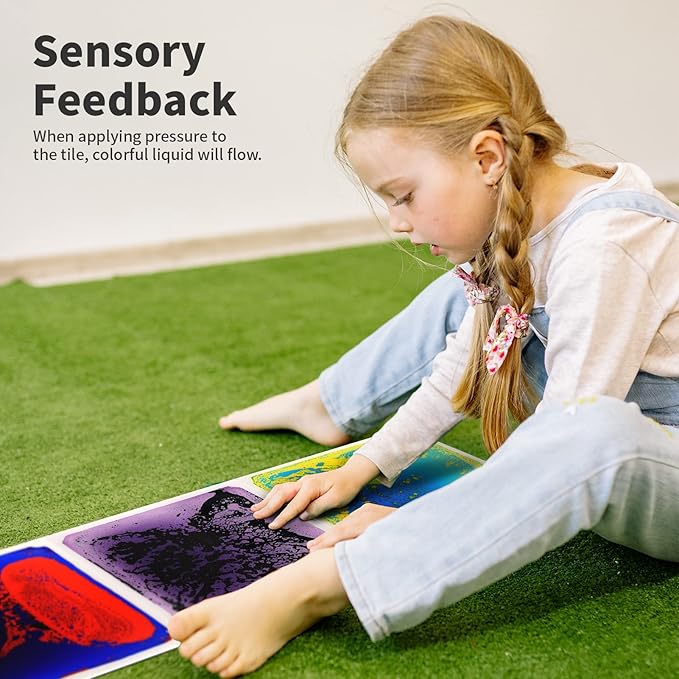 Art3d Liquid Fusion Activity Play Mat for Kids, Pack of 9 Tiles 12" X 12", Multi-Color