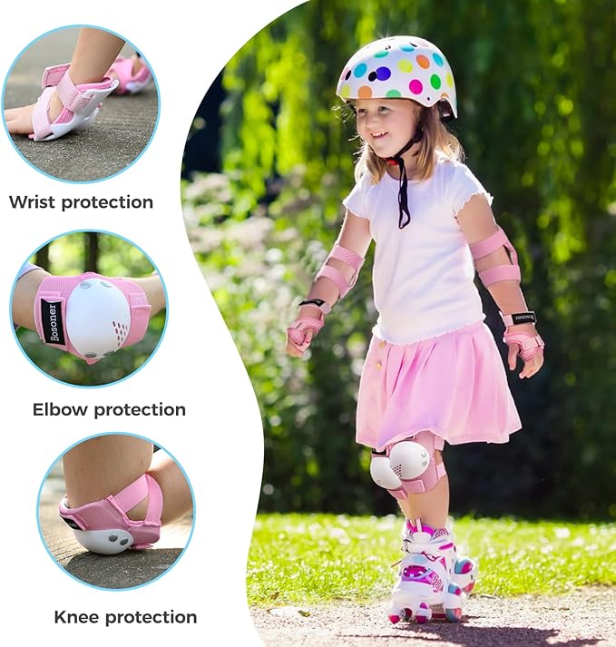 BOSONER Kids/Youth Knee Pad Elbow Pads for Roller Skates Cycling BMX Bike Skateboard Inline Rollerblading, Skating Skatings Scooter Riding Sports