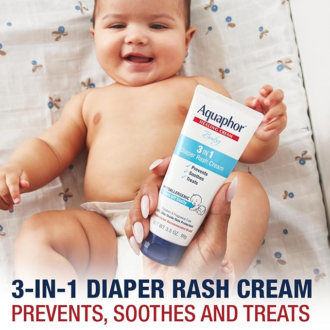 Aquaphor Baby Skin Care Essentials Gift Set with Baby Wash and Shampoo (16.9 Fl Oz) + Healing Ointment for Chapped Skin and Drool Rash (7Oz) + Diaper Rash Cream (3.5Oz), Hypoallergenic