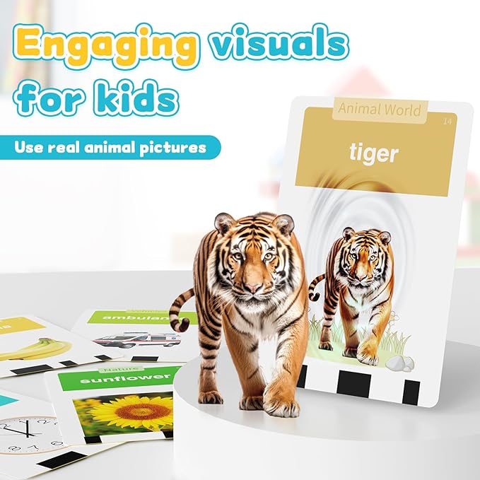 Toddlers Talking Flash Cards with American accent & 288 Sight Words, Speech Therapy Toys for 3 4 5 6 Years Old Boys and Girls, Learning Educational Montessori Sensory kit, Kids Birthday Gifts