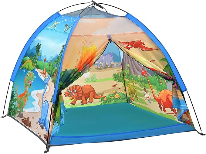 Kids Play Tents,the World of Dinosaurs Tents for Kids Indoor/Outdoor fun, Dinosaurs Dome Playhouse for Boys & Girls,Durable and Breathable Premium Material, Perfect Kid’s Gift- 47" x 47" x 43"