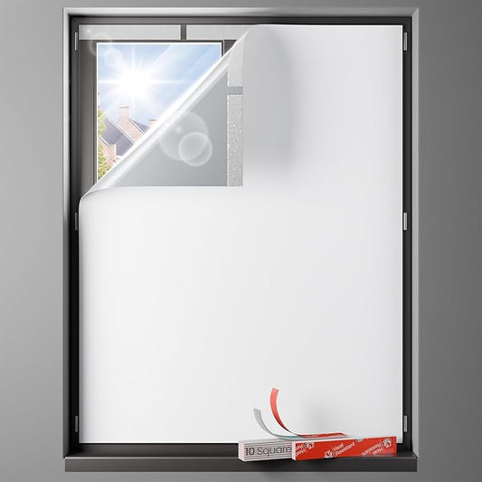 Sumobaby Blackout Curtains for Bedroom 36"x48" Portable No Drill Black Out Window Cover with Upgraded Hook&Loop Tapes,100% Blackout Shades,Thermal Insulated Blinds for Bedroom,Nursery(1 Panel,White)