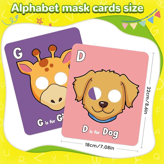 Alphabet Flash Cards,Giant ABC Animal Flash Cards for Toddler 3-5,26 Lowercase and Uppercase Letter Cards,Educational Learning Games for Kids,Preschool Kindergarten Toys