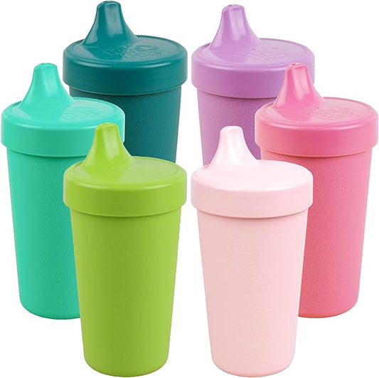 Re-Play Sippy Cups for Toddlers - 10 Oz. Reusable Spill Proof Cups for Kids, Dishwasher/Microwave Safe - Made in USA - Set of 6-3.13" x 6.25" - Fairytale