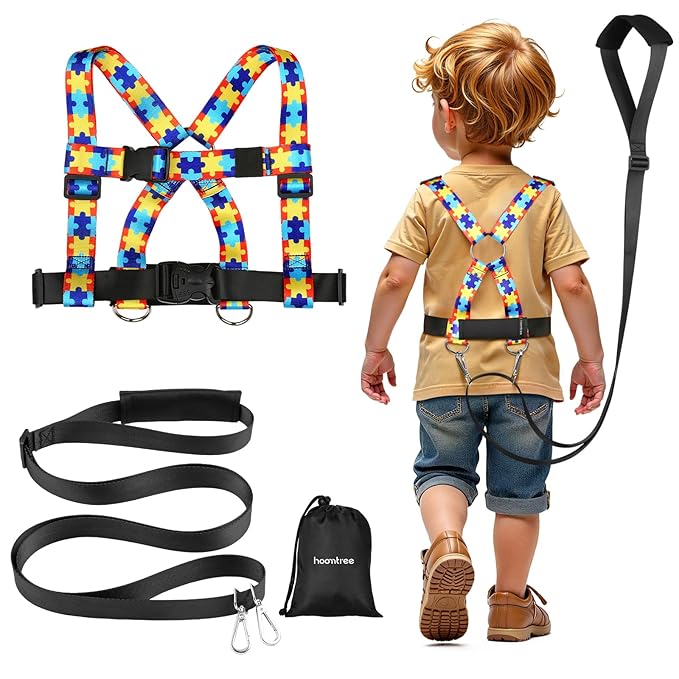Safety Harness Leash for Kids with Autism, Special Needs and Older Children Ages 6-12 | Adjustable Teens Walking Harness with Grab Handle and Tether | Keep Active ADHD/ASD Autistic Kids Safe
