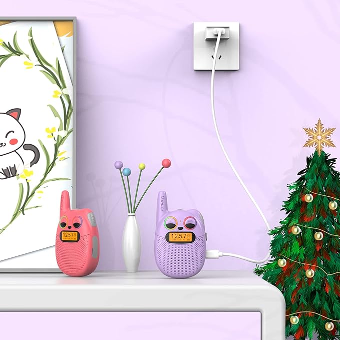 Qniglo Walkie Talkies for Kids Rechargeable 4 Pack, Kids Toys for 3-14 Year Old Girls Gifts Walkie Talkies for Outdoor Camping Games Christmas Birthday for 5 6 7 8 9 10 Year Old Boys Toddlers