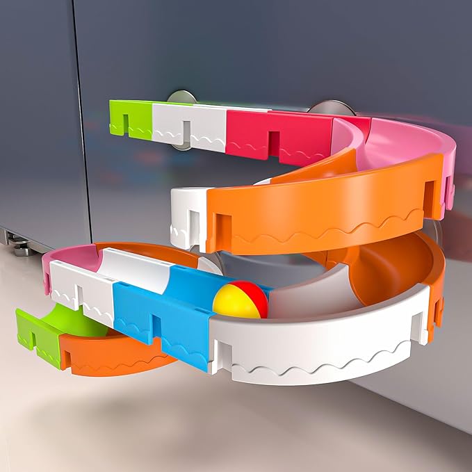 Baby Bath Toys for Toddler 1-3 3-5, Bathtub Shower Building Duck Slide Blocks Toy Marble Run Toys for Kids 1 2 3 4 5 Years Old Toddler Boys and Girls