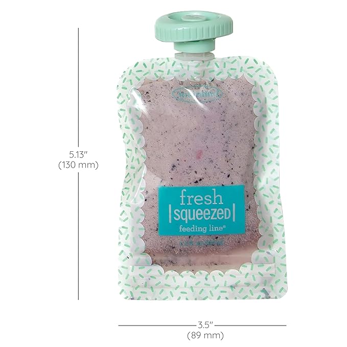 Infantino Reusable Squeeze Pouches for Homemade Baby Food, 3.5 oz, Pack of 25 - BPA, PVC, and Phthalate-Free, Freezer-Safe, with Clear Window and Labeling Space
