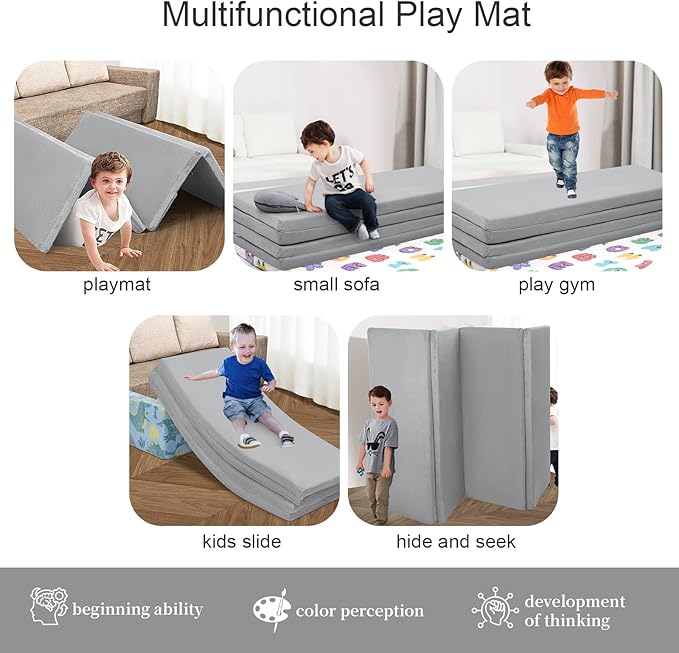 MeMoreCool Kids Floor Futon Mattress Large 6x4 FT, Thicken Foam Tatami Mattress for Children Play Area, Foldable Sleeping Pad Crawling Tatami Mat for Playroom