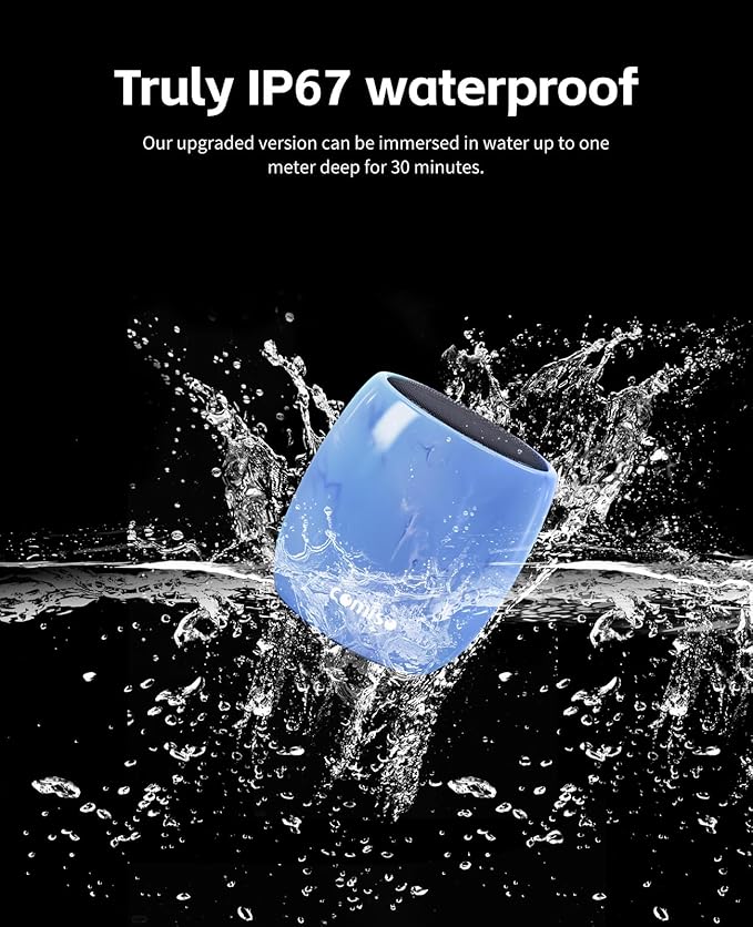comiso Small Bluetooth Speaker, IPX7 Waterproof Speaker with Robust Bass and Stereo Sound, Wireless Speakers with Hands-Free Call, Portable Speakers for Hiking, Car or Trip, Ideal Gift for Men, Women
