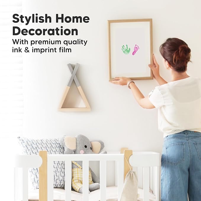 4-Pack Inkless Baby Hand and Footprint Kit - Mess Free Ink Pad for Newborn Keepsake, Dog Nose & Paw Print Kit, Clean Touch Ink Pad for Baby Hand & Footprints, Ideal New Mom Gifts (Holidays)