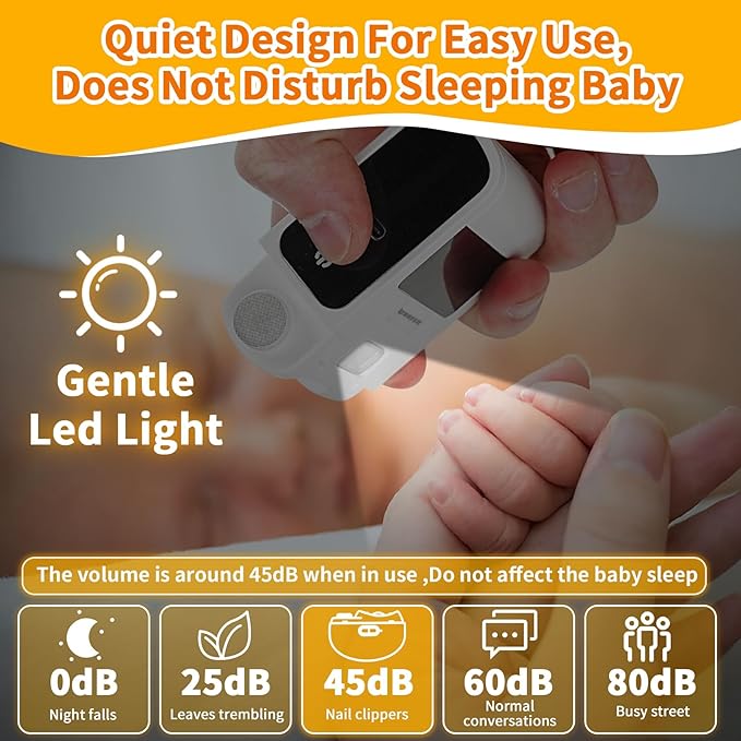 Electric Nail Clipper, Electric Baby Nail Clipper with LED Light and Nail Clip Storage, USB Rechargeable Safety Fingernail Trimmer for Baby, Kids, Seniors