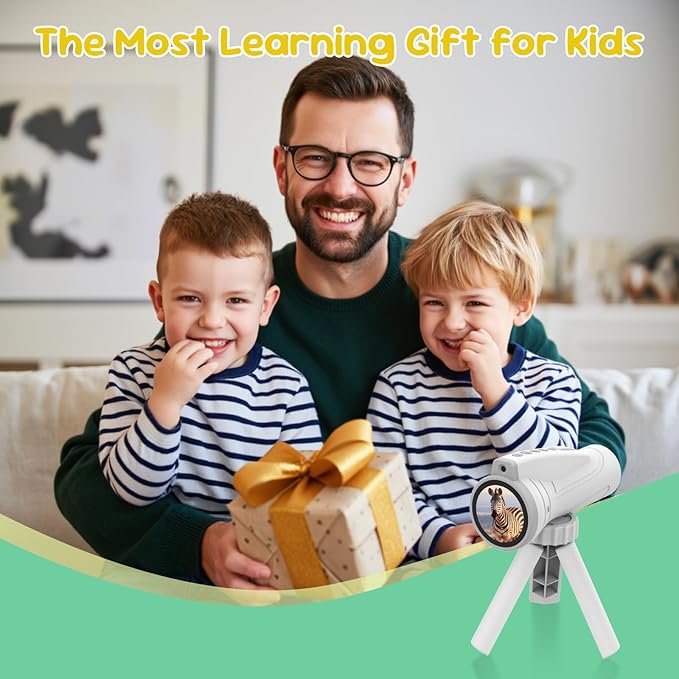 Kids Monocular for Bird Watching & Astronomy - Digital Telescope with Self-Timer, Boys Girls Camping Outdoor Exploration (White)