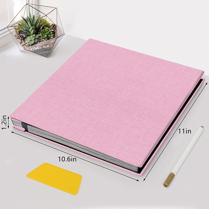 Zesthouse Photo Album Self Adhesive Pages, 60 Pages Magnetic Scrapbook Albums with Sticky Page,Photos Album Holds 8x10 & 5X7 & 4x6 & 6x8 & 3x5, Large Picture Book Ideal for Family,Wedding,Baby