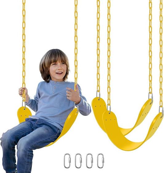 Swings Set - 2-Pack Suitable for Kids and Adults, Comes with Hooks & Chains, Perfect for Backyard