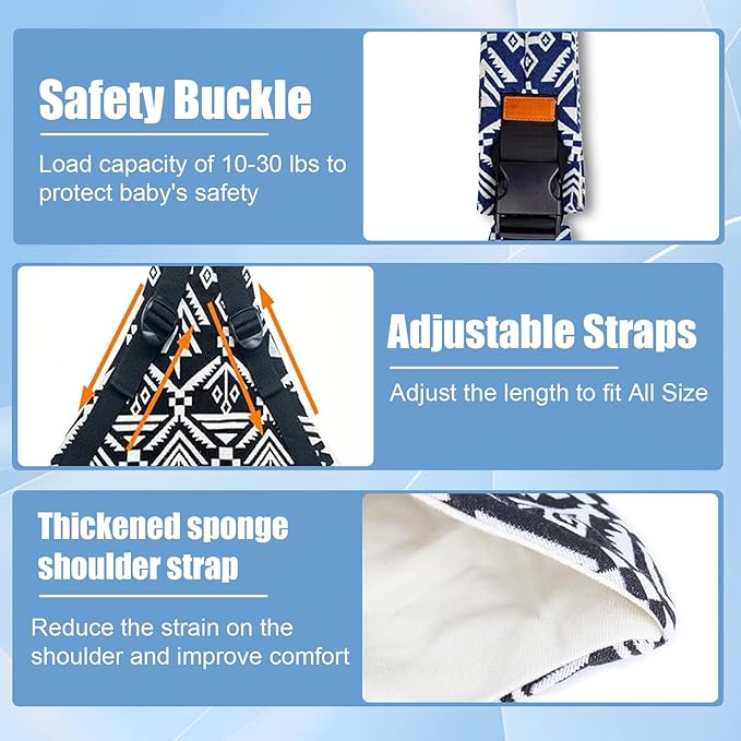 Baby Sling Carrier 2025 Baby Carrier Newborn to Toddler Sling Lightweight Baby Carrier Sling with Adjustable Straps Toddler Carrier Baby Wrap Sling for 10-30 lbs(Blue Sailboat)